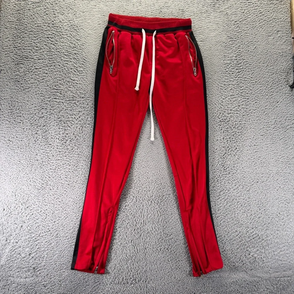 Mnml Pant Mens S Red Cotton Track Tapered Running Activewear Performance Workout